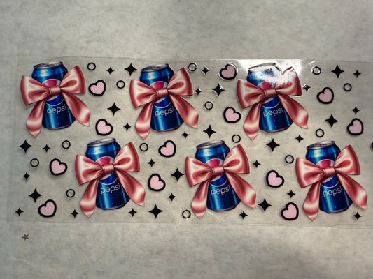 Bows and Soda Wrap for 16oz, 20oz