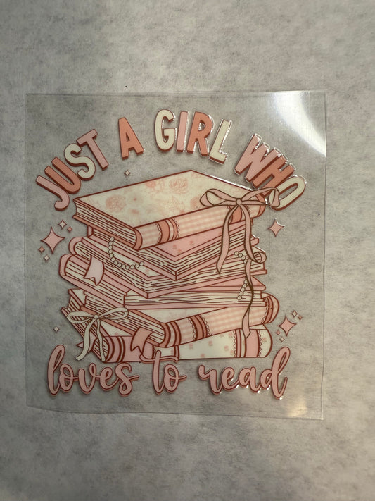 Just a Girl Who Loves to Read Decal for 16oz, 20oz, 24oz