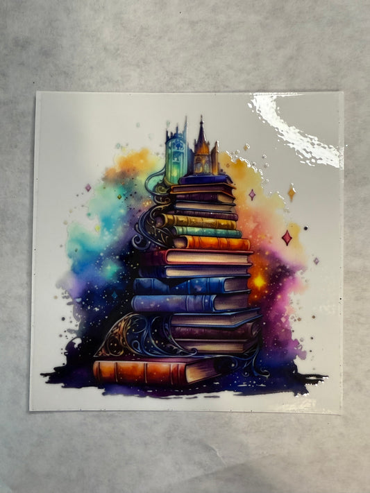 Book Tower with Castle Decal for 16oz, 20oz, 24oz