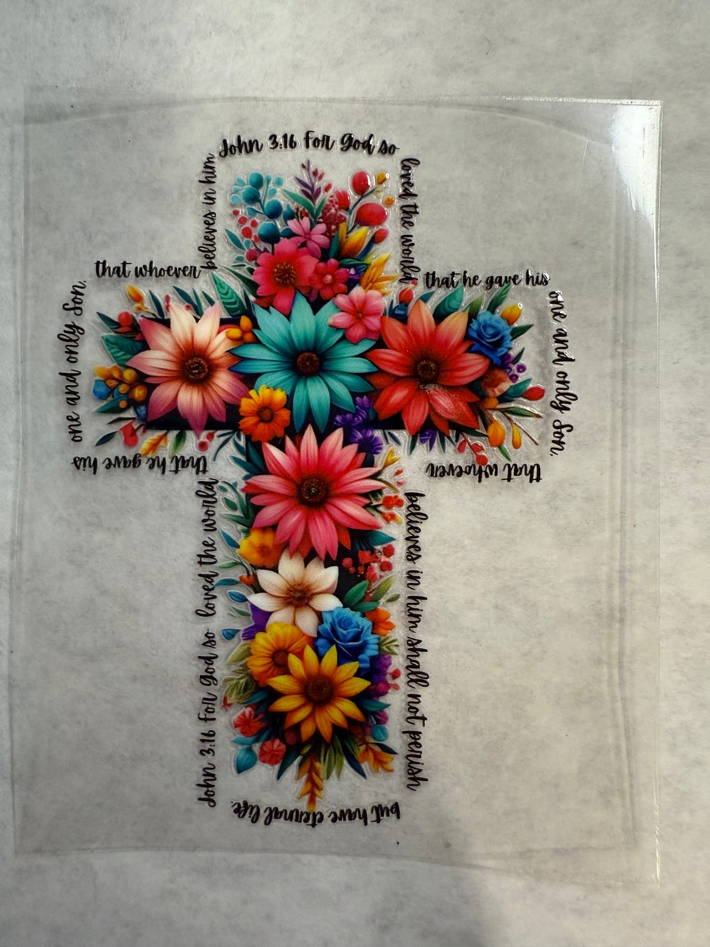 Flower Cross Decal for 16oz, 20oz, 24oz