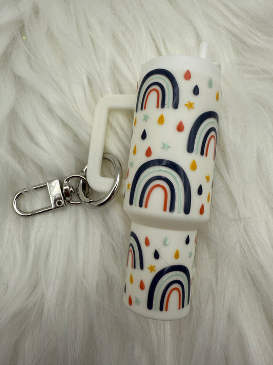 Boho Rainbows Chapstick Holder Keychain