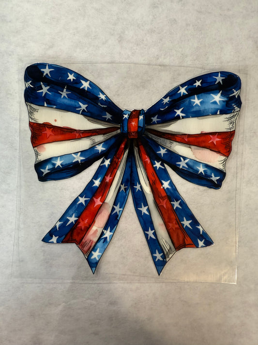 Red White and Blue Bow Decal for 16oz, 20oz, 24oz