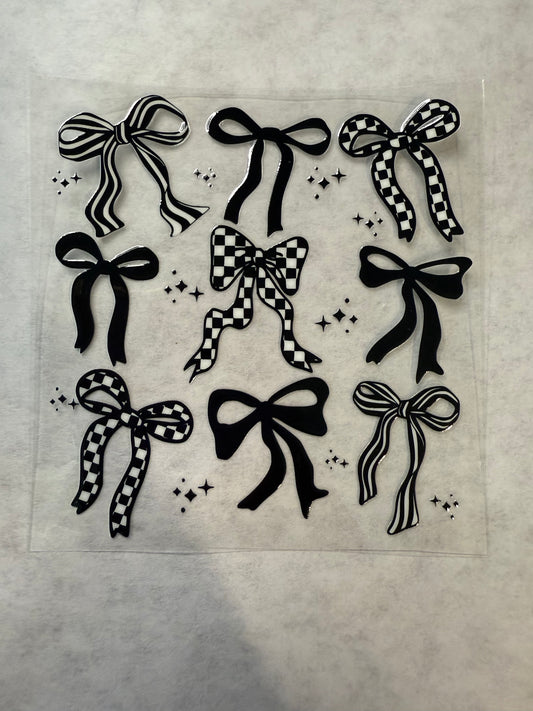 Black and White Bows Decal for 16oz, 20oz, 24oz