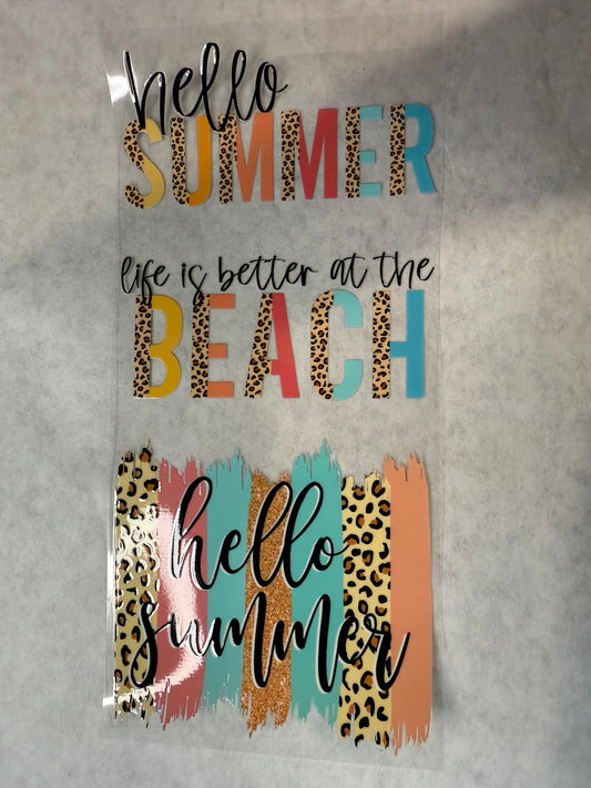 Hello Summer Wrap for 16oz, 20oz, 24oz
