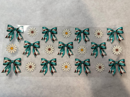 Western Bows and Daisies Wrap for 16oz, 20oz, 24oz