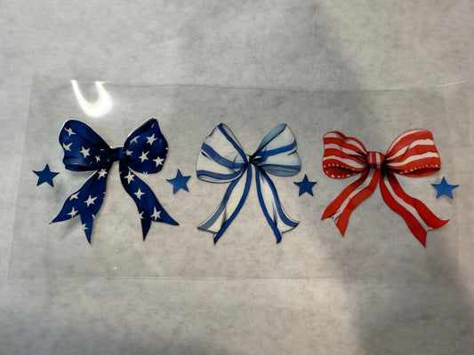 Red White and Blue Bows Wrap for 16oz, 20oz, 24oz