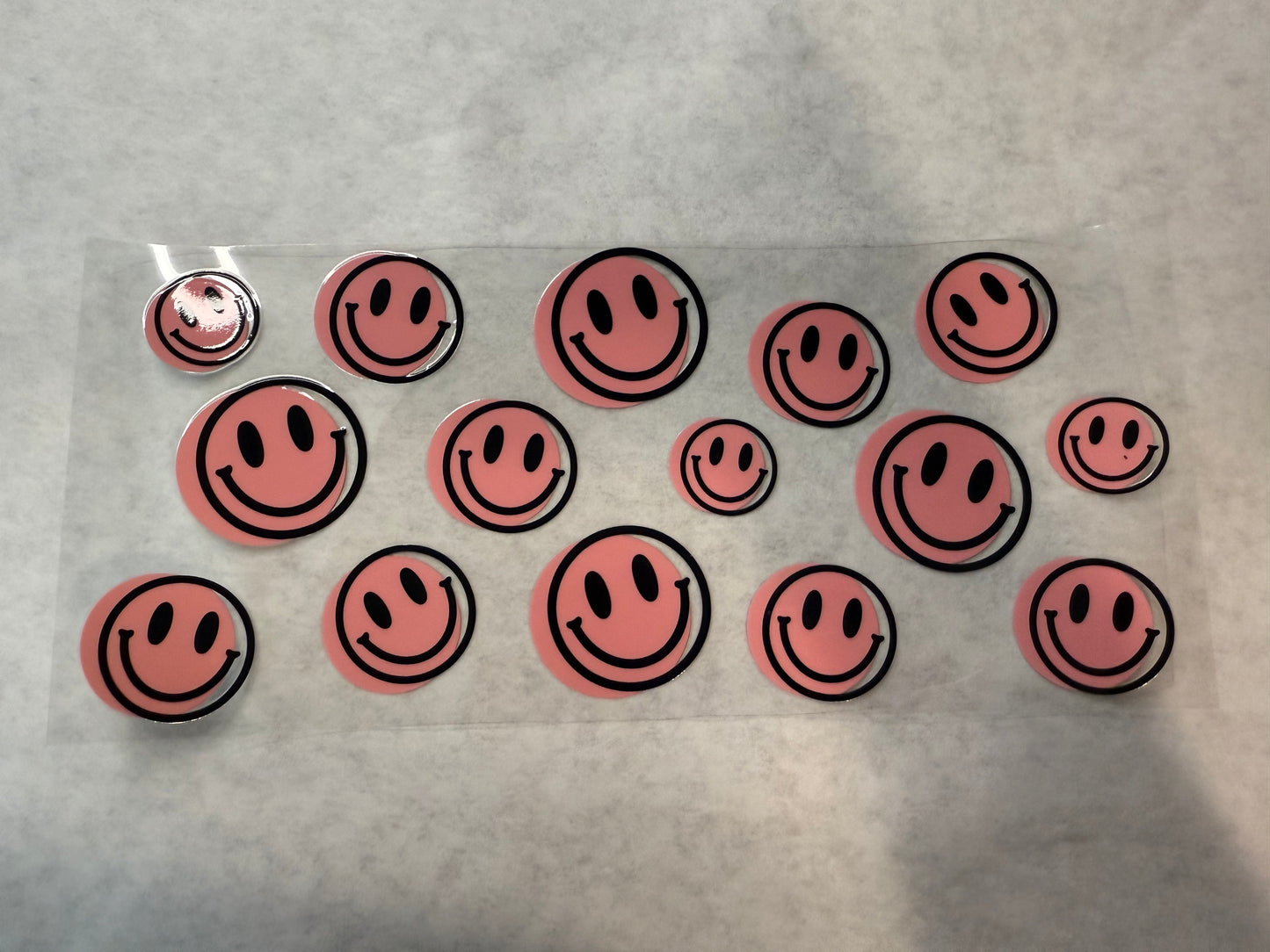 Pink Smileys Wrap for 16oz, 20oz, 24oz