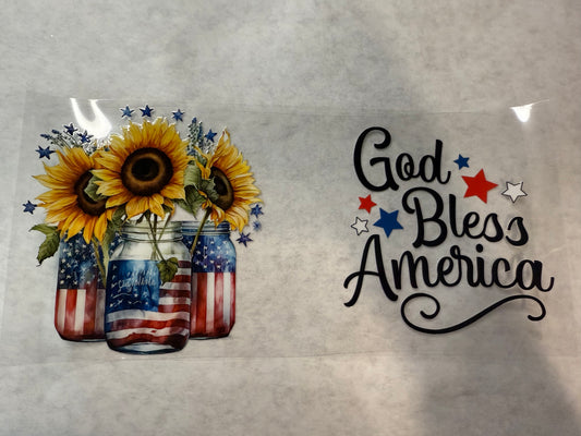 God Bless America Wrap for 16oz, 20oz, 24oz