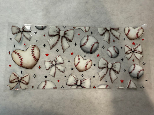 Baseball Bows Wrap for 16oz, 20oz, 24oz
