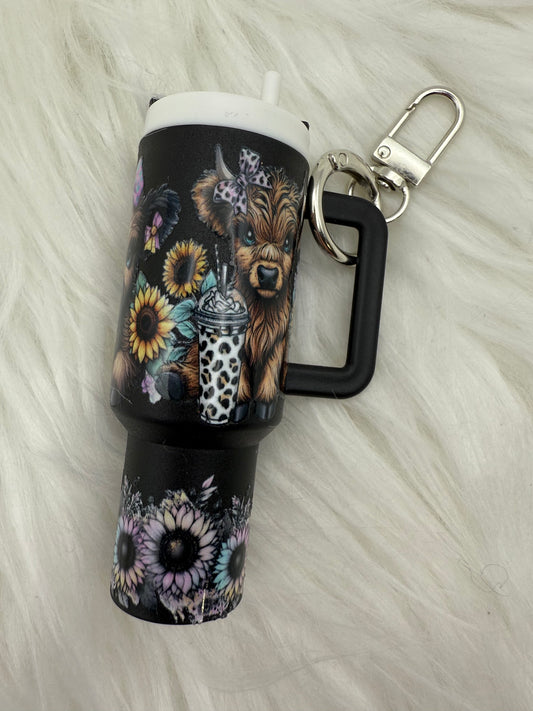 Highland Cows Chapstick Holder Keychain