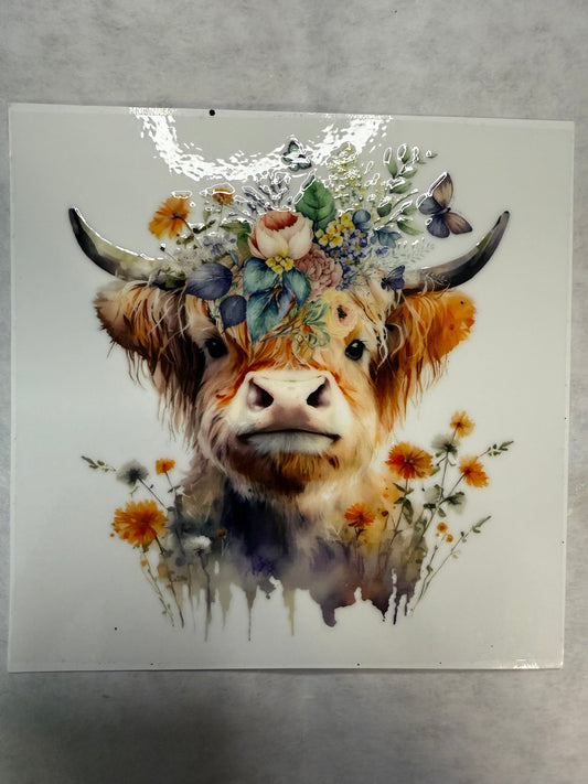 Highland with Wildflowers Decal for 16oz, 20oz, 24oz