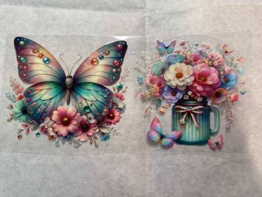 Butterflies and Flowers Wrap for 16oz, 20oz, 24oz