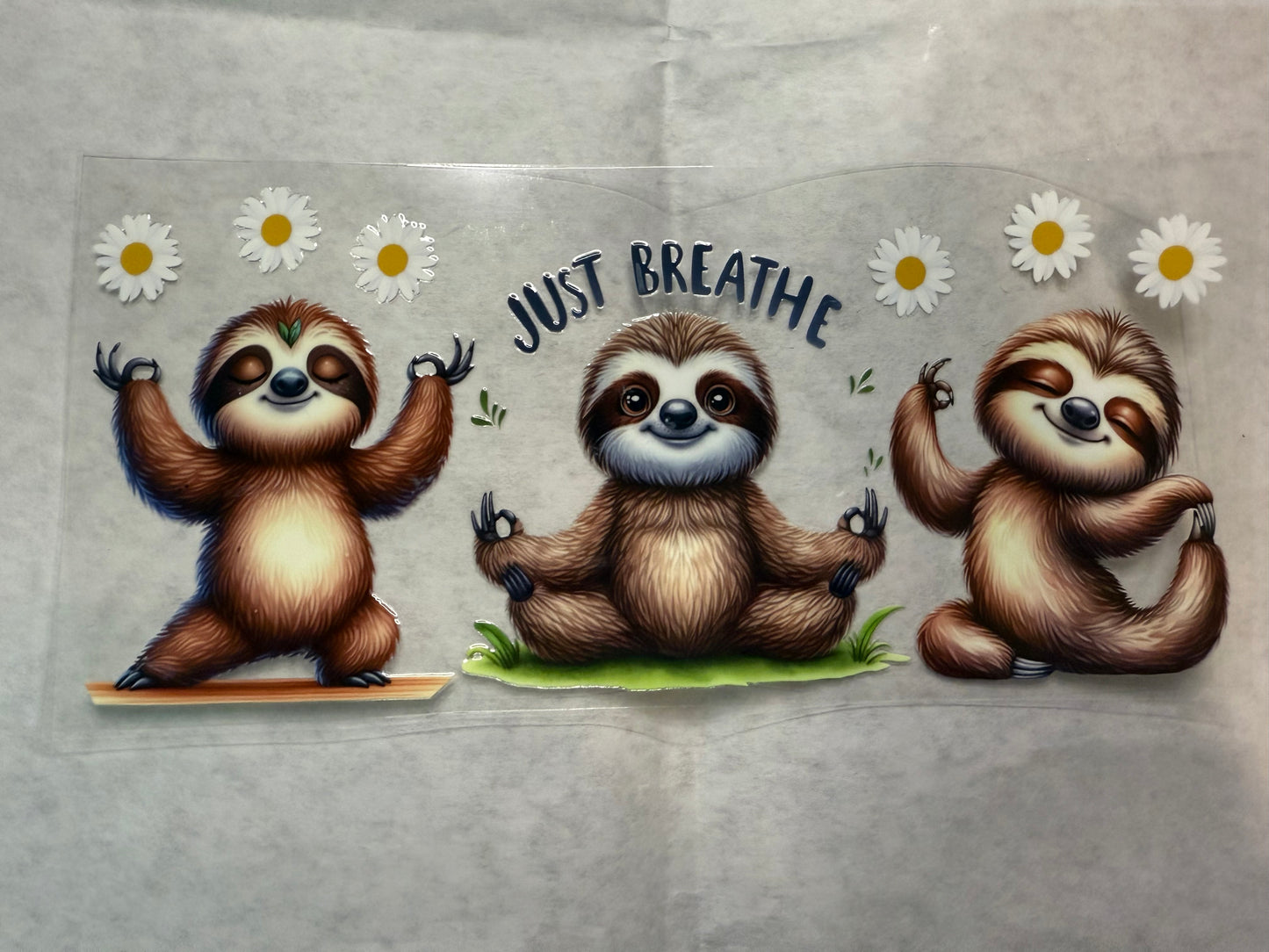 Sloth Just Breathe Wrap for 16oz, 20oz, 24oz