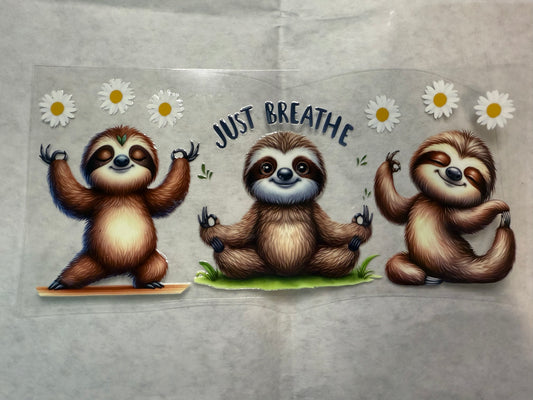 Sloth Just Breathe Wrap for 16oz, 20oz, 24oz