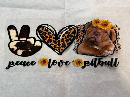 Peace Love Pitbull Wrap for 16oz, 20oz, 24oz