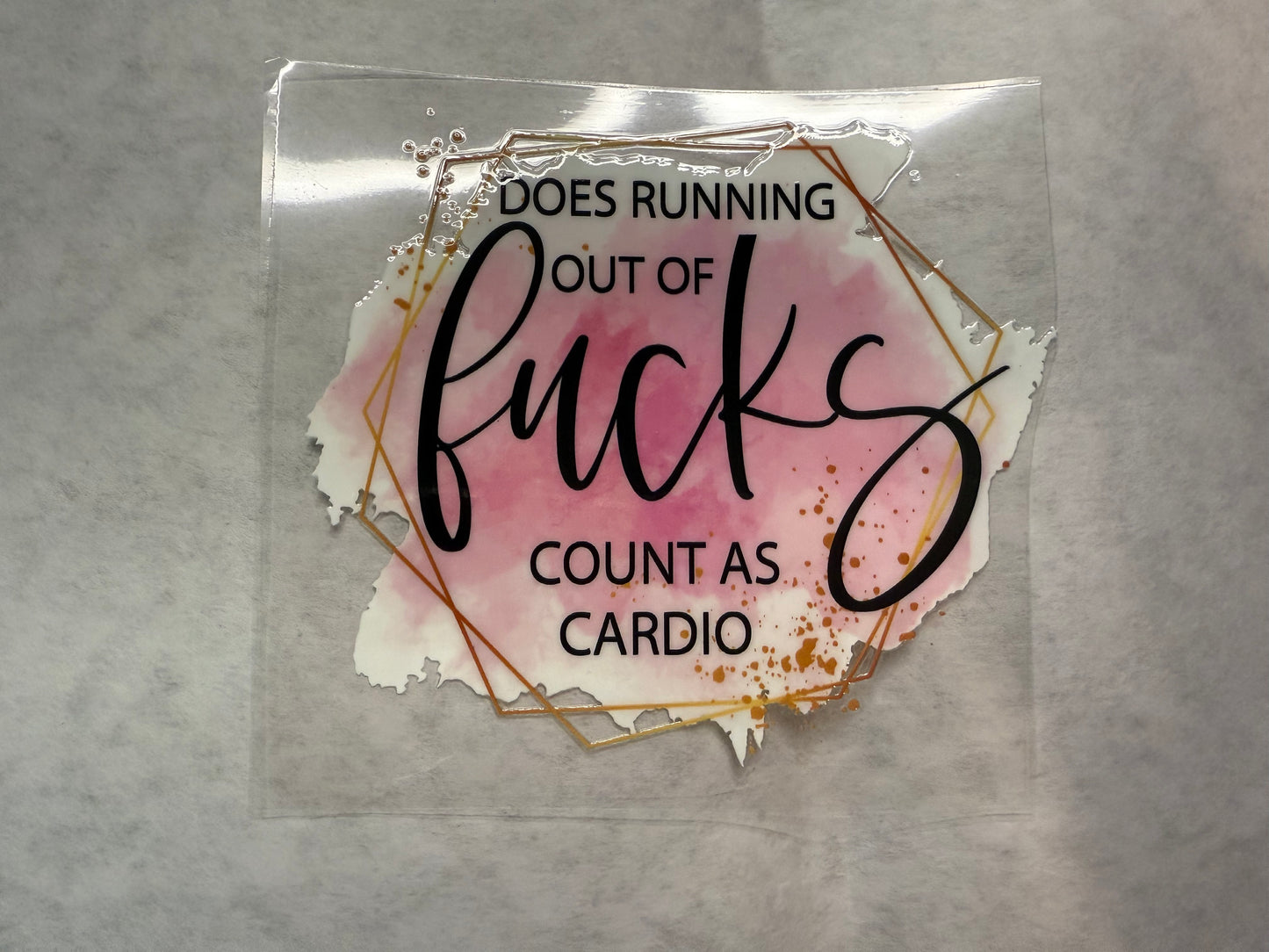 Does Running out of F's Count As Cardio Decal for 16oz, 20oz, 24oz