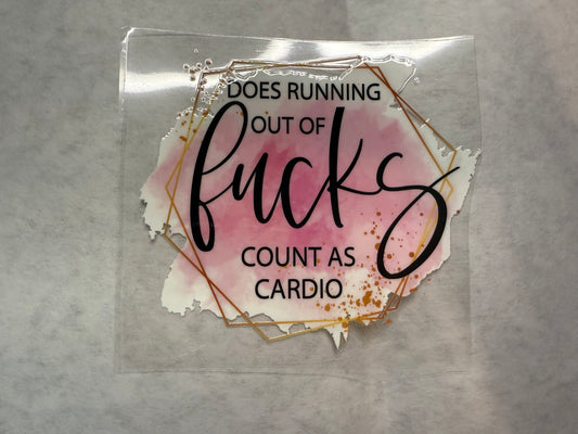 Does Running out of F's Count As Cardio Decal for 16oz, 20oz, 24oz