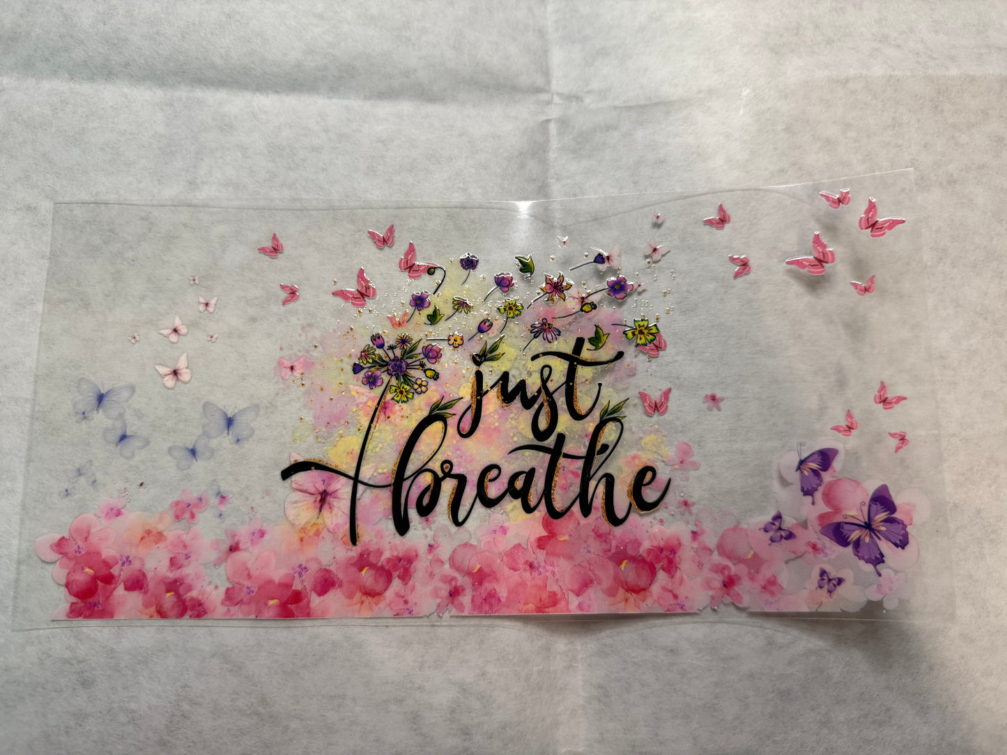 Just Breathe Butterflies Wrap for 16oz, 20oz