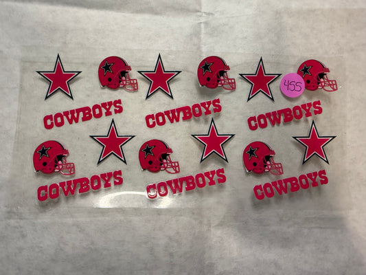 Texas Blue Football Wrap in Red for 16oz, 20oz, 24oz