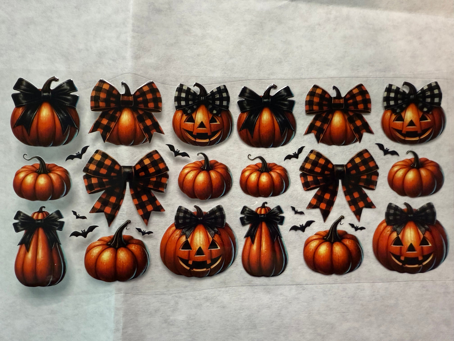 Fall/Halloween Pumpkins and Bows 2 Wrap for 16oz, 20oz, 24oz