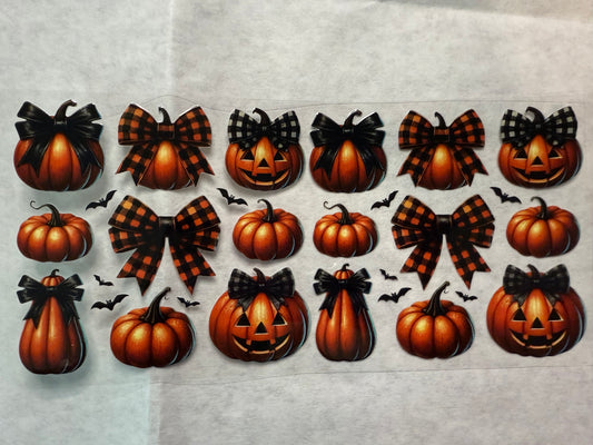 Fall/Halloween Pumpkins and Bows 2 Wrap for 16oz, 20oz, 24oz