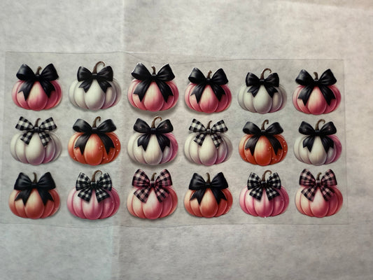 Fall/Halloween Pumpkins and Bows 3 Wrap for 16oz, 20oz, 24oz