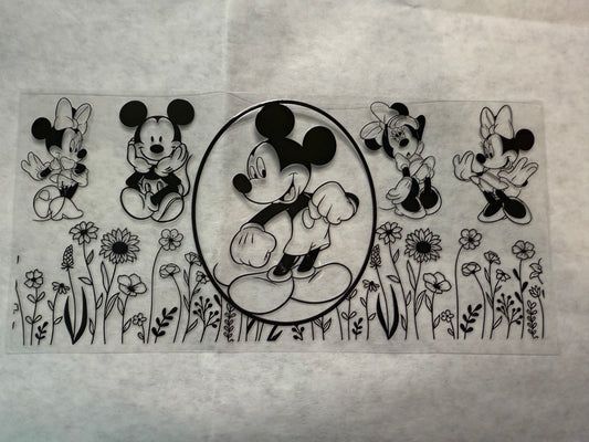 Famous Mouse Black and White Wrap for 16oz, 20oz