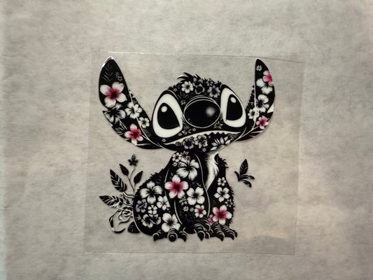 Black and White Blue Alien Decal for 16oz, 20oz, 24oz