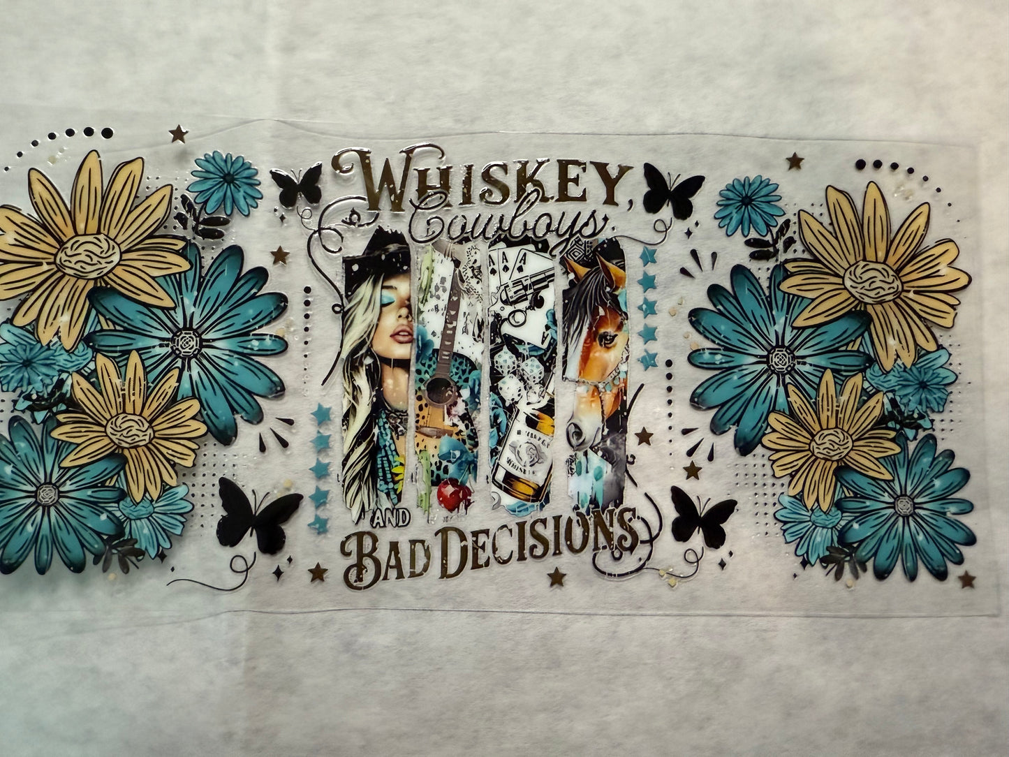 Whiskey Cowboys Bad Decisions Wrap for 16oz, 20oz