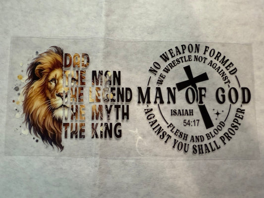 Man of God Wrap for 16oz, 20oz, 24oz