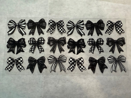Black and White Bows Wrap for 16oz, 20oz, 24oz