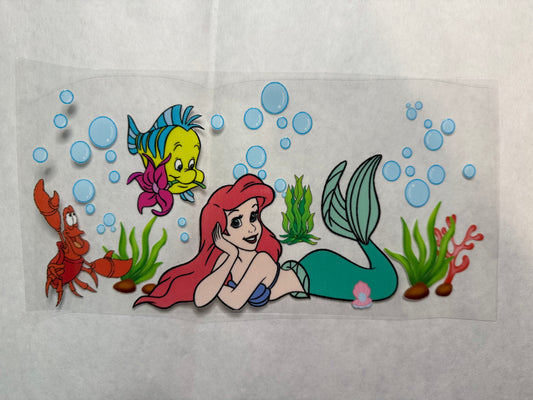 Red Haired Mermaid Wrap for 16oz, 20oz