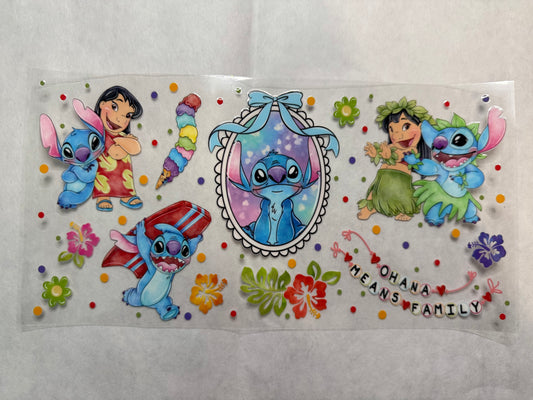 Blue Alien and Girl Wrap for 16oz, 20oz, 24oz