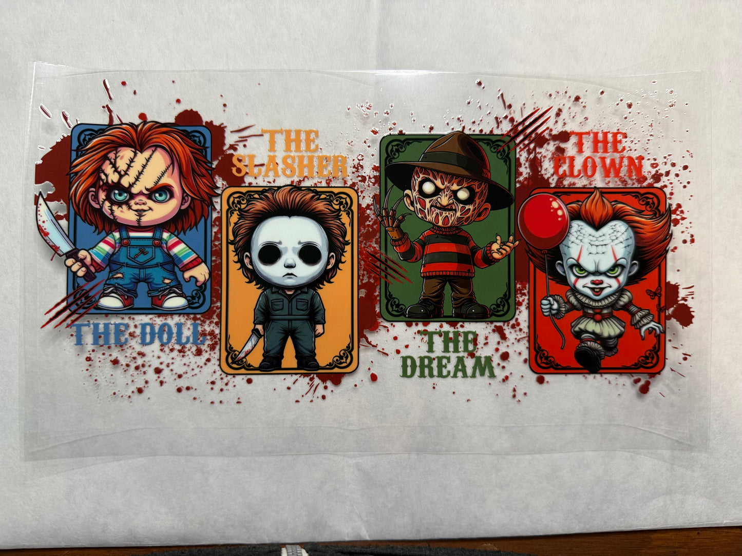 The Doll, The Slasher, The Dream and The Clown Wrap for 16oz, 20oz