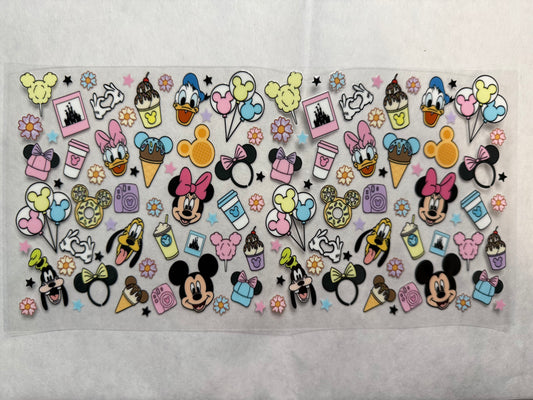 Famous Mouse, Ducks and Dog Party Wrap for 16oz, 20oz