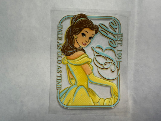 Princess with Yellow Dress Decal for 16oz, 20oz, 24oz