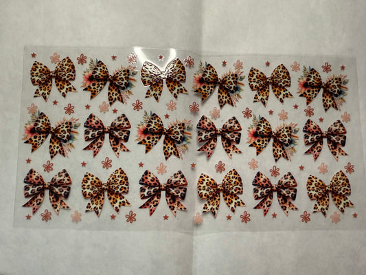 Leopard Print Bows Wrap for 16oz, 20oz, 24oz