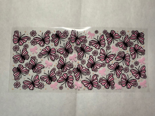 Butterflies and Bows Wrap for 16oz, 20oz