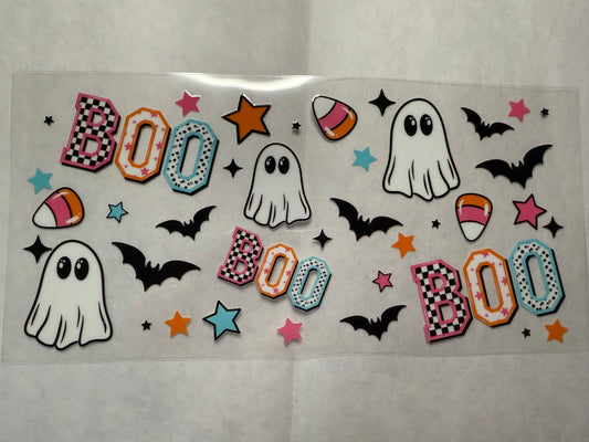 Boo with Ghosts Wrap for 16oz, 20oz, 24oz