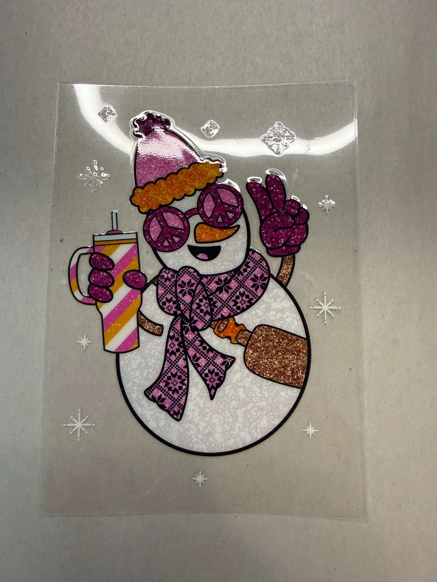 Snowman decal for 16oz, 20oz, 24oz