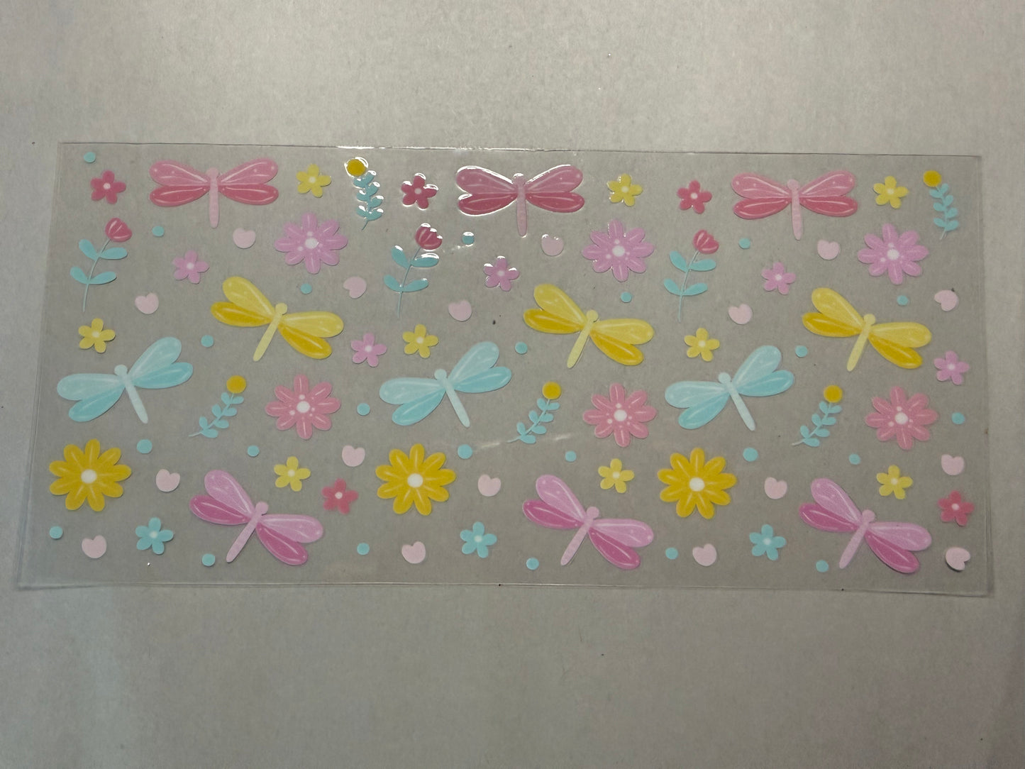 Dragonflies and Flowers wrap for 16oz, 20oz, 24oz, 40oz