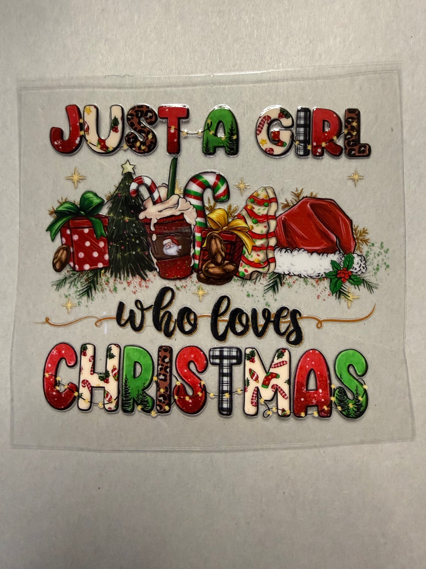 Just a Girl Who Loves Christmas decal for 16oz, 20oz, 24oz