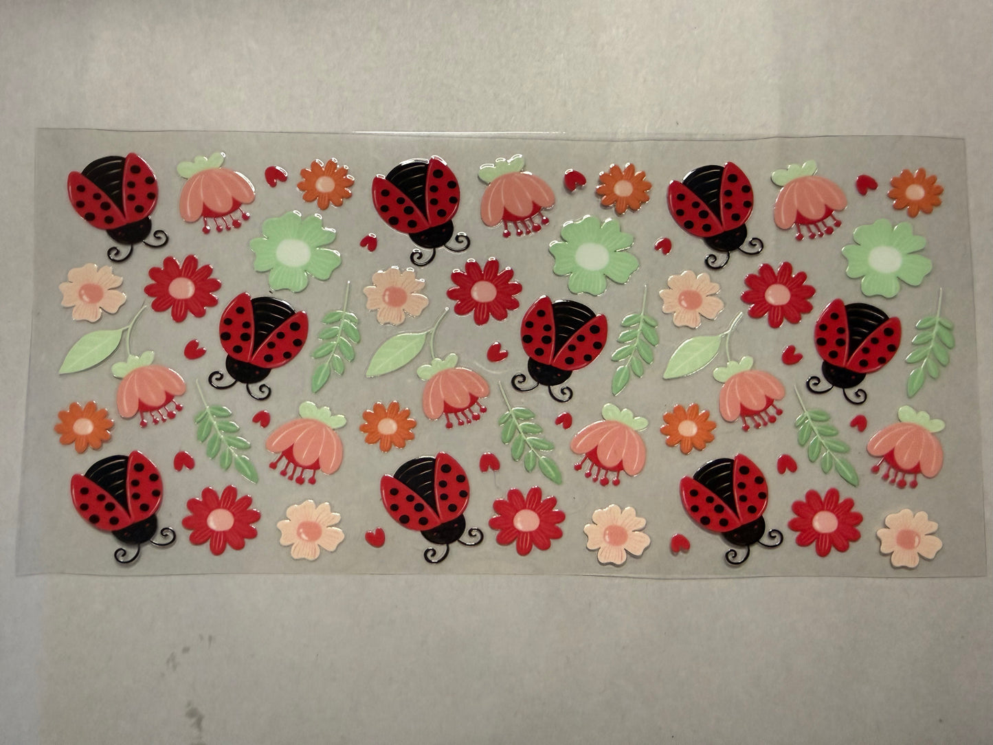 Flowers and Ladybugs wrap for 16oz, 20oz, 24oz, 40oz