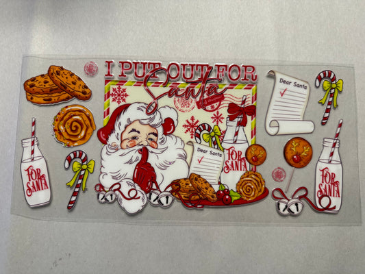 I Put Out for Santa wrap for 16oz, 20oz, 24oz, 40oz