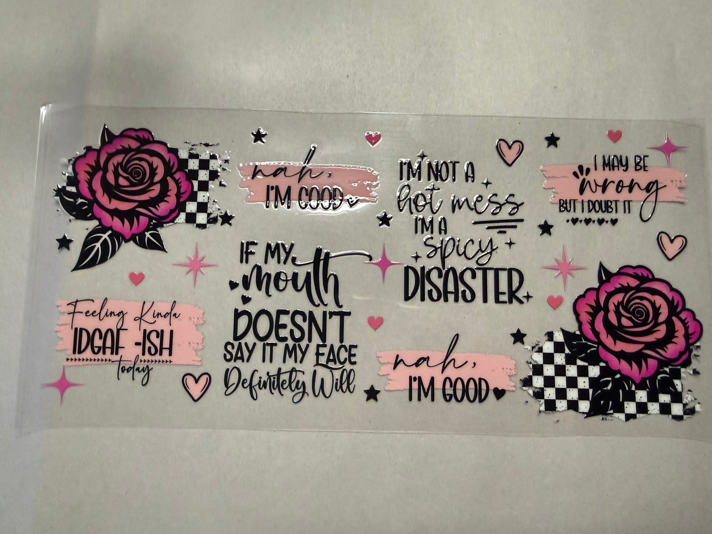 Pink Nah I'm Good wrap for 16oz, 20oz, 24oz, 40oz