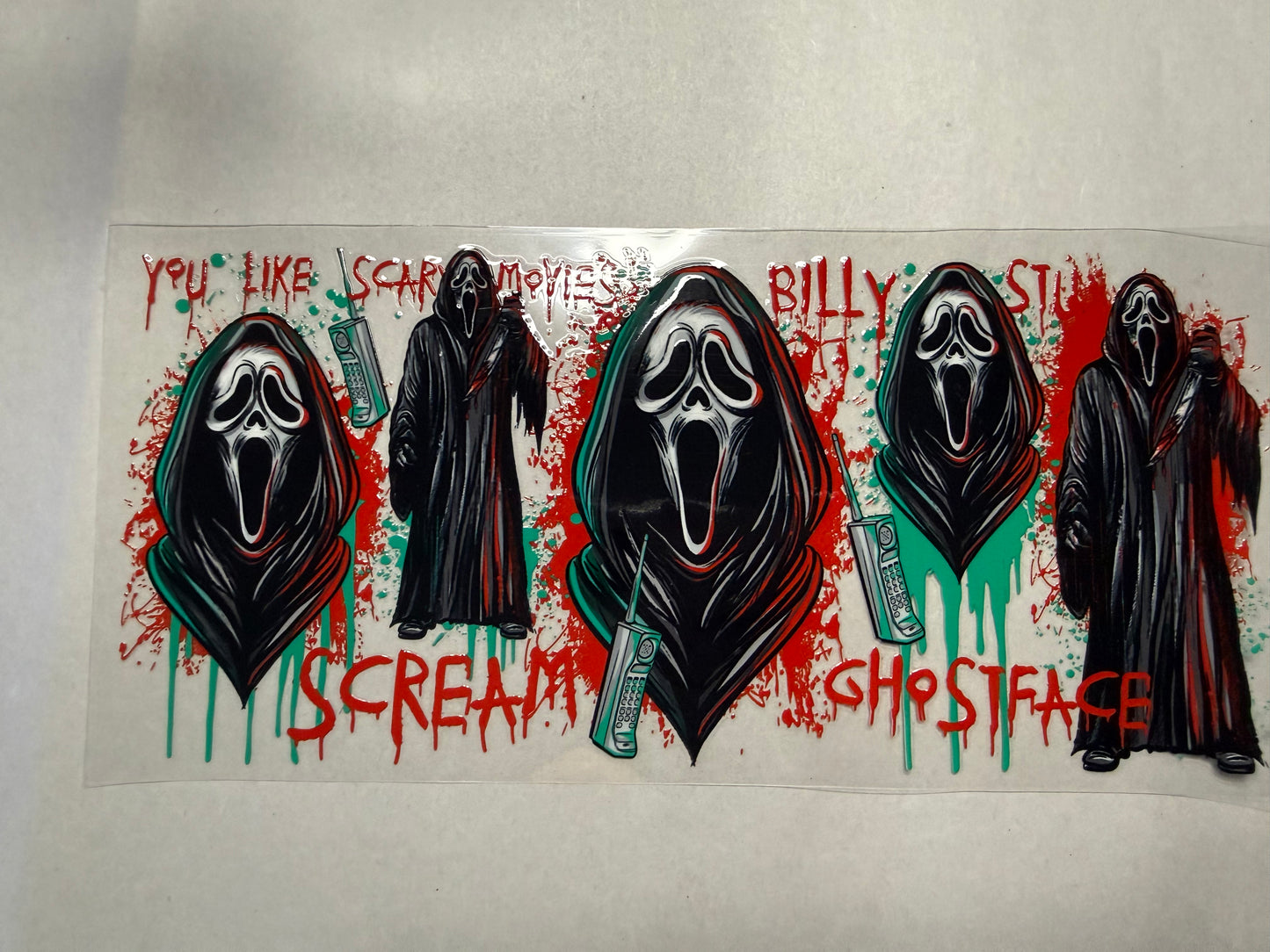 Ghost Face Scream wrap for 16oz, 20oz, 24oz, 40oz