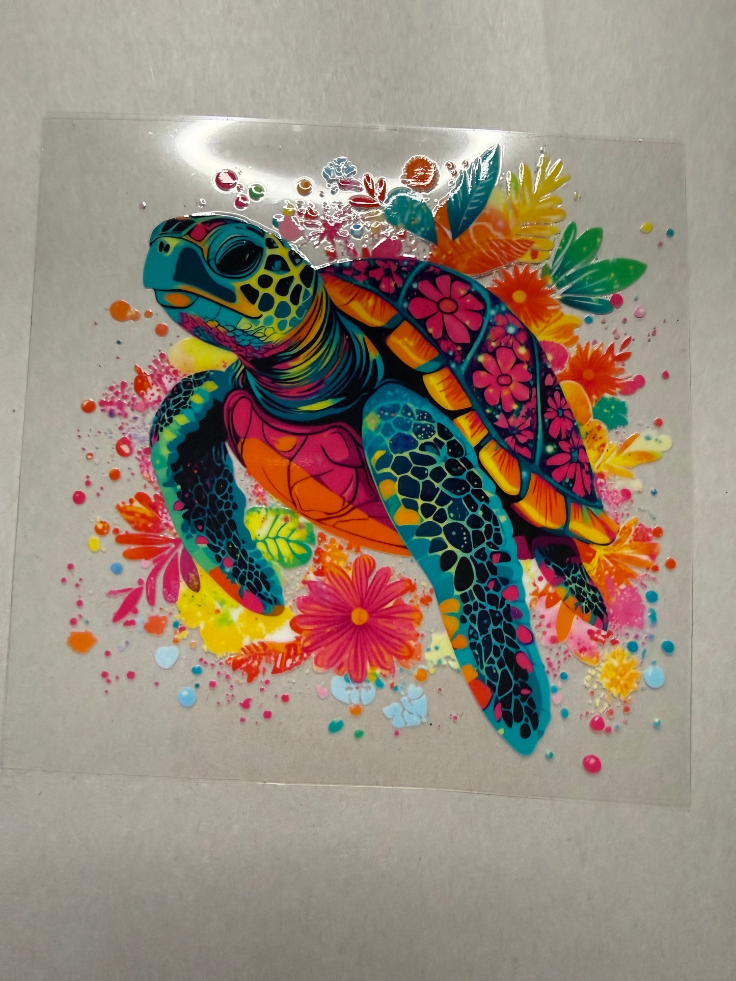 Colorful Sea Turtle decal for 16oz, 20oz, 24oz
