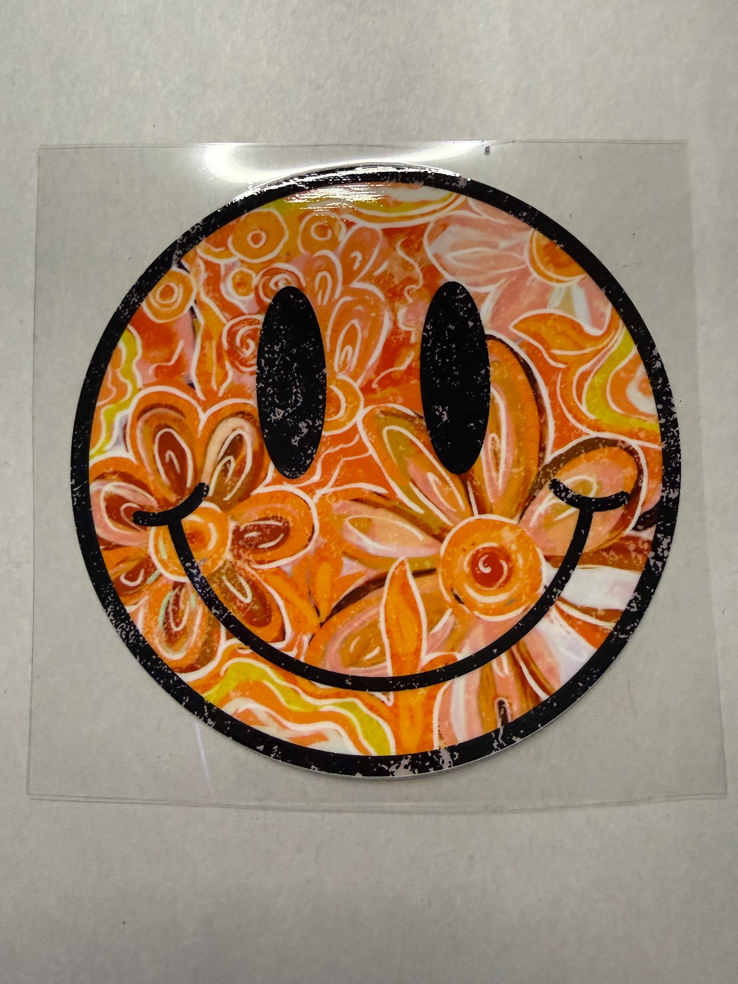 Flowered Smiley decal for 16oz, 20oz, 24oz, 40oz