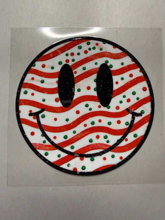 Christmas Tree Cake Smiley decal for 16oz, 20oz, 24oz, 40oz