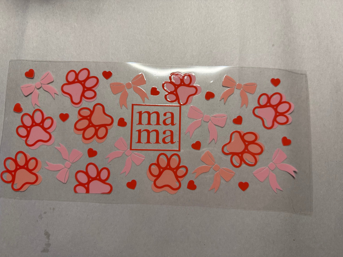 Mama with Paw Prints wrap for 16oz, 20oz, 24oz, 40oz